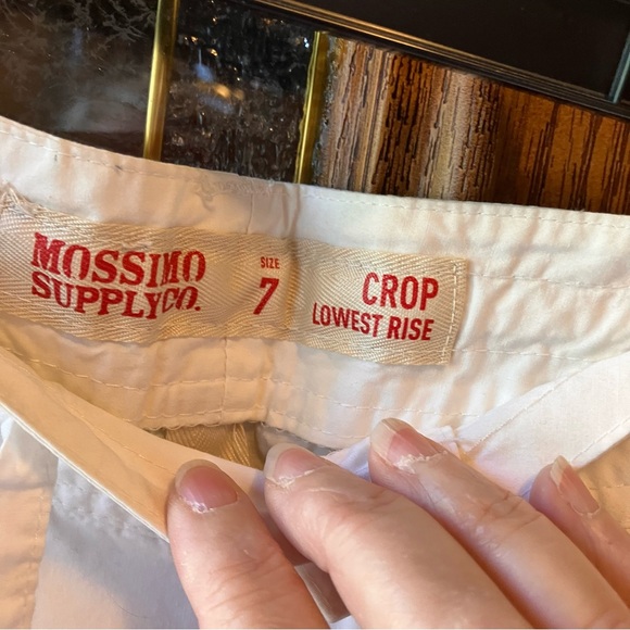 Mossimo Women’s Low Rise White Crop 100% Cotton Pants with drawstring ties sz 7 - Picture 4 of 9